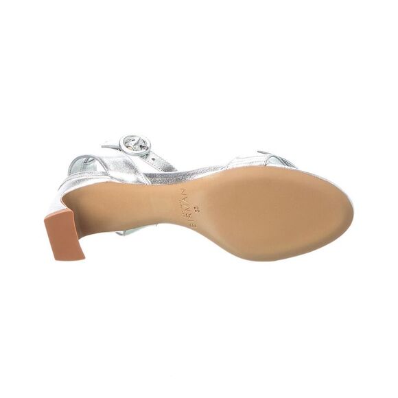 Alexandre Birman Clarita Bar Heel 60 Leather Sandal, Silver